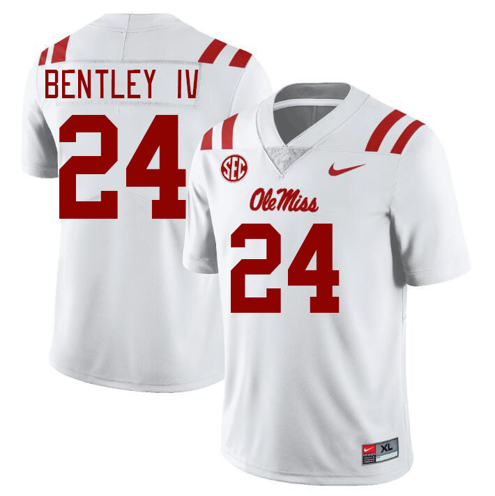 Ole Miss Rebels #24 Ulysses Bentley IV College Football Jerseys Stitched Sale-White